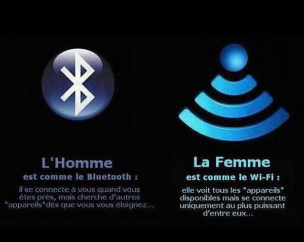 Les hommes bluetooh & les femmes wifi ?