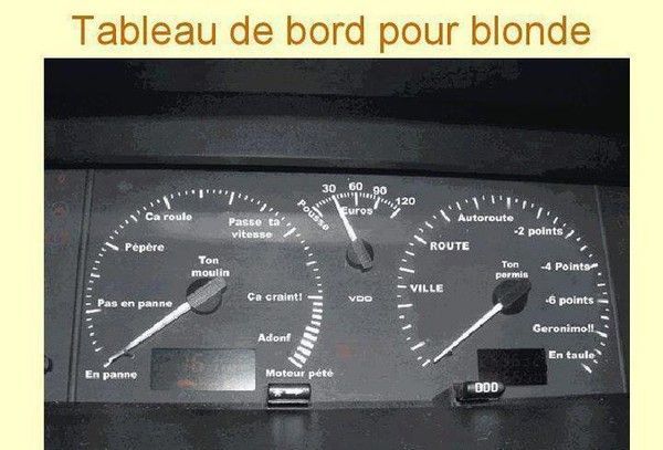 Tableau de bord pour blonde