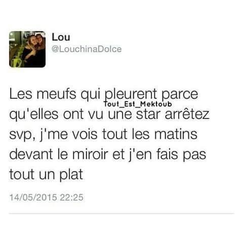 Tu as vu une star et tu pleures ? OMG