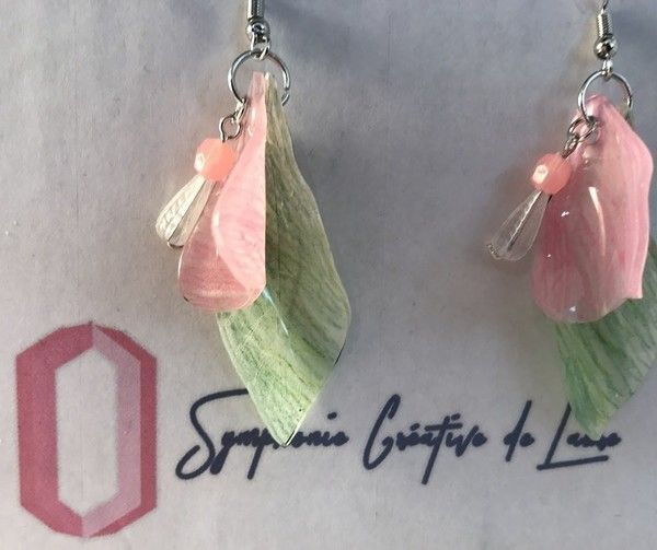 Boucles d'oreilles - Rose & Vert - Plastique dingue