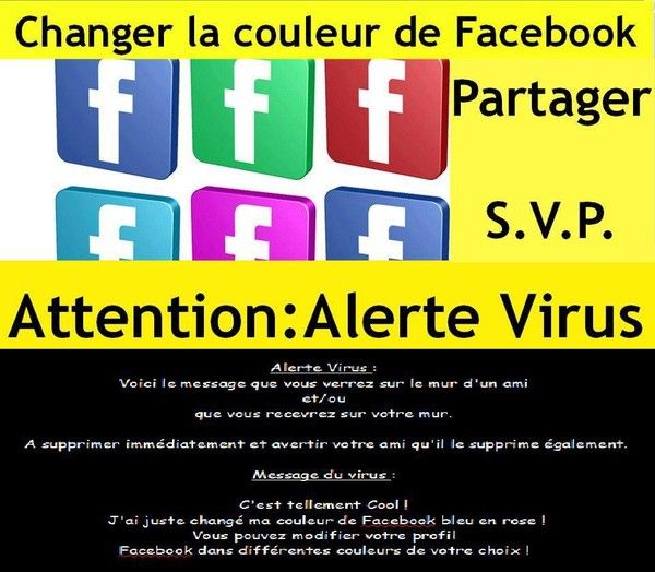 Attention, sérieux, alerte virus sur Facebook, partagez !!!