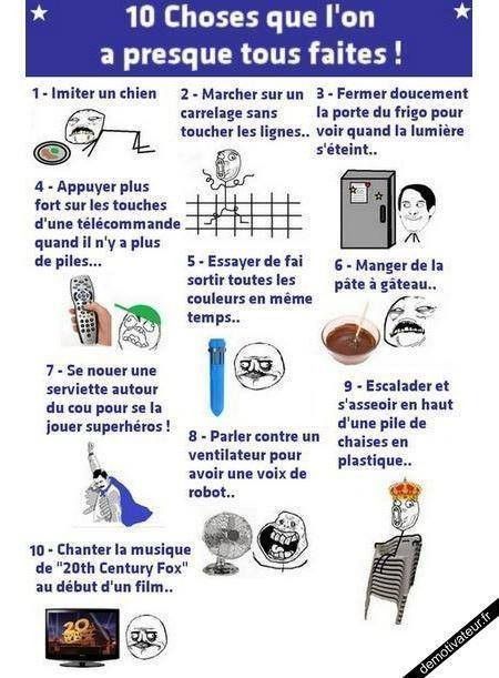 10 choses que l'on a tous fait