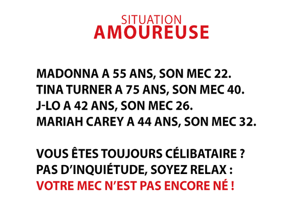 Situation amoureuse, les filles gardez espoir !!!