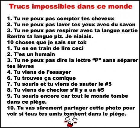 Trucs impossibles dans ce monde...