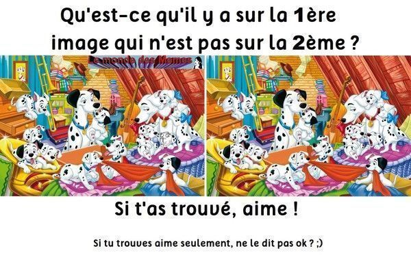 101 dalmatiens, trouvez la différence