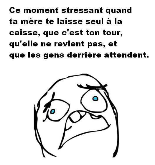 Solitude dans la queue du supermarché