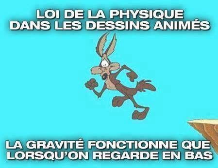 Loi de la physique dans les dessins animés