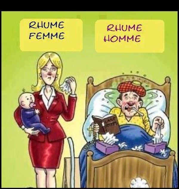 Face au rhume, inégalité homme vs femme