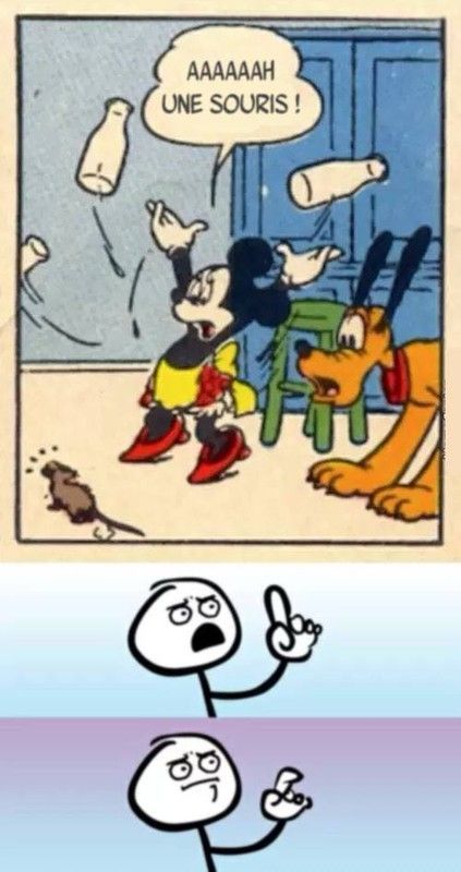 Mickey a peur des... souris...