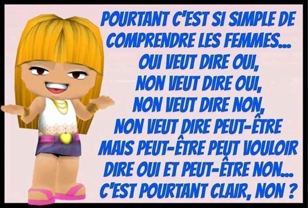 C'est si simple de comprendre les filles