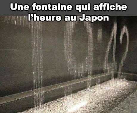 Japon : une fontaine affiche l'heure WTF ???