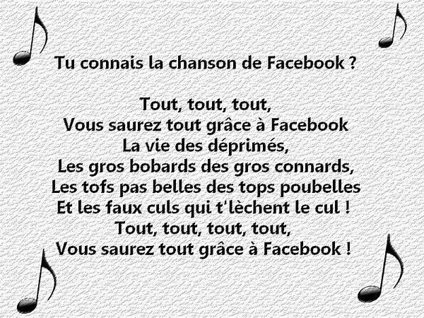 Connais tu la chanson de Facebook ?